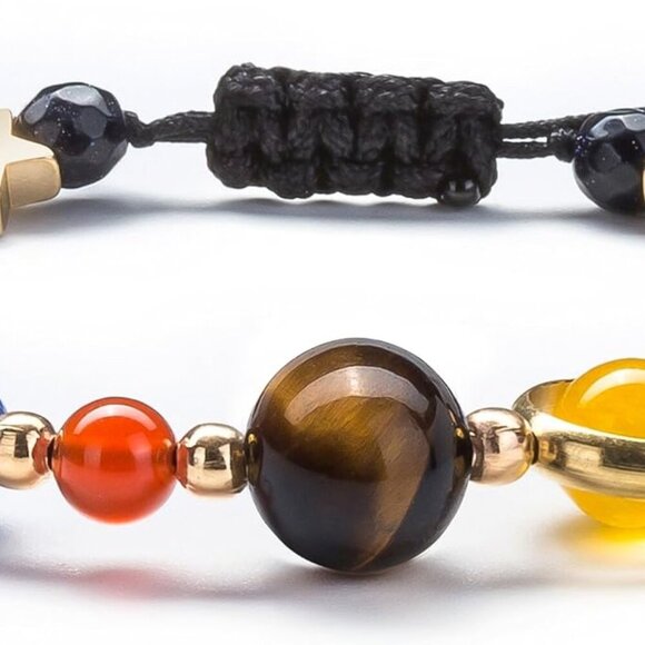 Women Solar System Planet Bead Bracelet Universe Galaxy Jewelry Gift - Picture 1 of 6